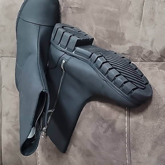 SHOE THE BEARREBEL HIGH SHAFT LEATHER BOOTS - MATTE BLACK size 8 - Picture 7 of 14